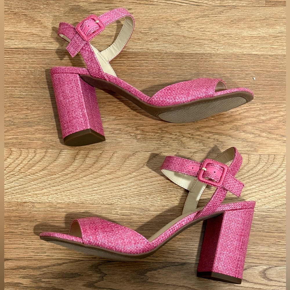 Jessica Simpson Pink Textured Block Heels